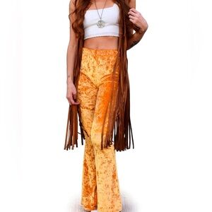 NWT’s SEXY GOLD stretch bell bottoms!